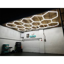 DIY Plug-in Hexagonal LED Ceiling Lights for Garage Detailing Lights and car Repair Shop Lights