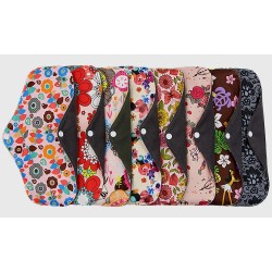 Asiali Reusable Cloth Menstrual Pad with Wings - Floral Pattern