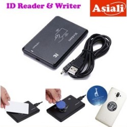 ASIALI New 125KHz RFID/ID Card Reader and Writer with USB Interface Free Rewritable 1 Card /1 Key Tag /1 Mobile Sticker